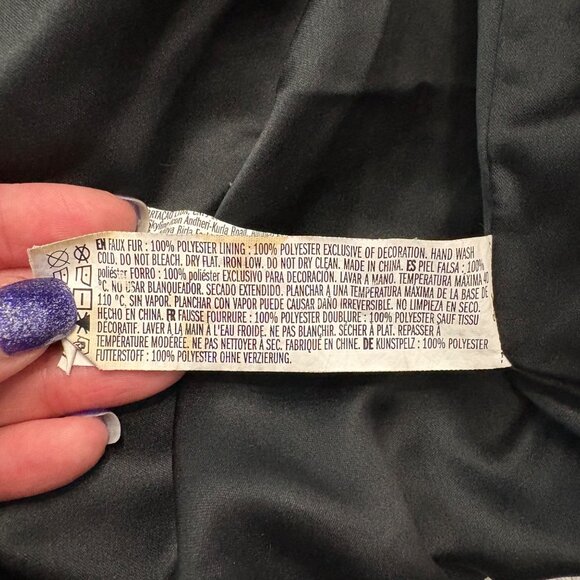 Disney X Forever 21 Mickey Mouse Faux Fur Bomber Jacket Black Red Womens Size S - Picture 6 of 15